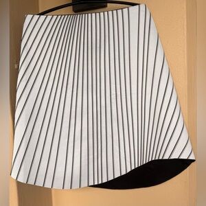 Cop.Copine Asymmetrical Skirt White Black Stripes Neoprene EU:Tall /40; US:8/M